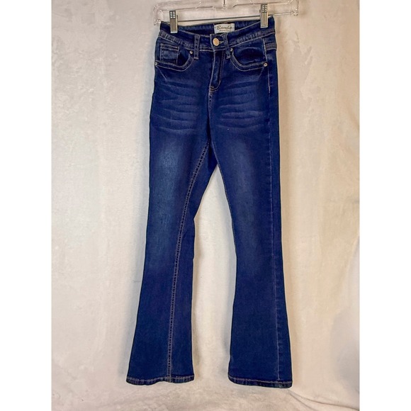 BAMBOO Denim - Bamboo Original Denim Flare Jeans Womens Size 0 Dark Wash Stretch Bootcut